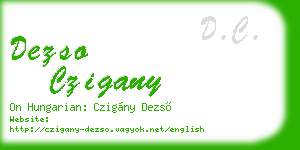 dezso czigany business card