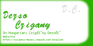 dezso czigany business card